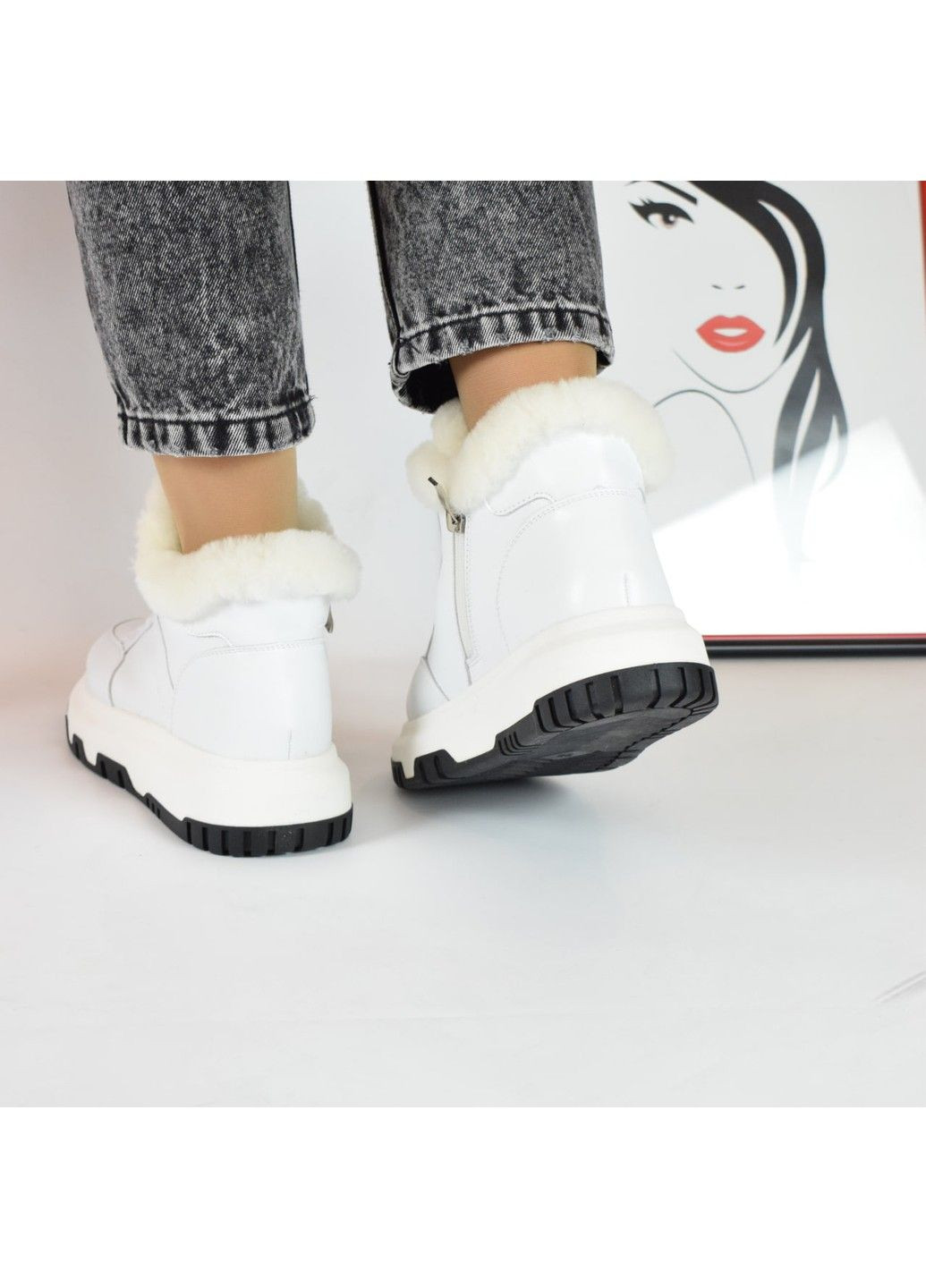 Зимние 259 ботинки зимние белые кожаные KDSL