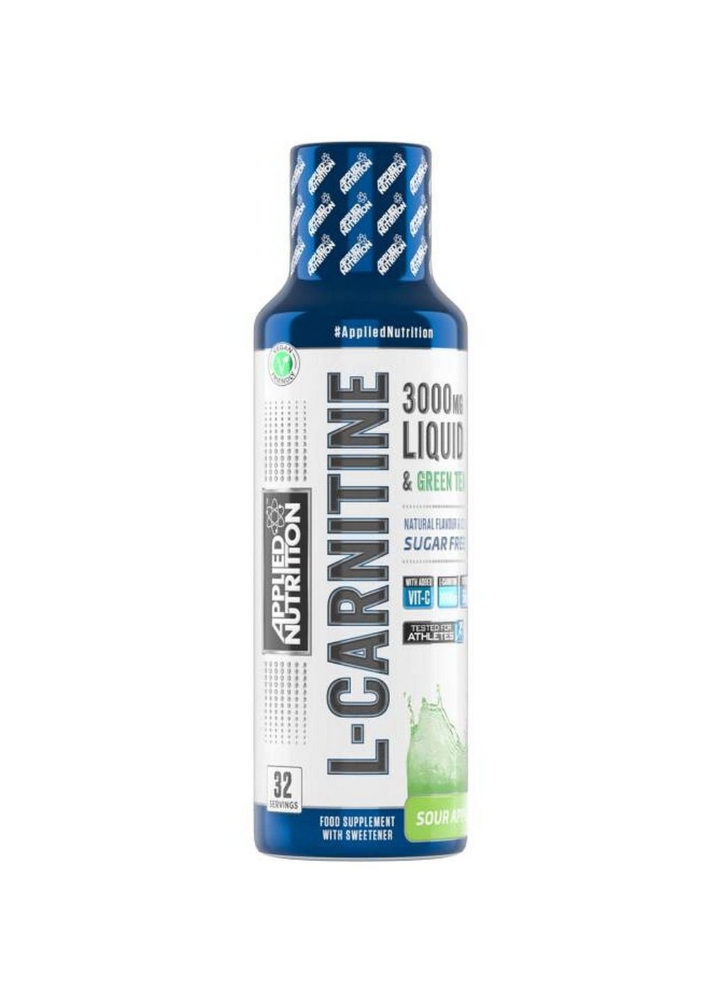 Жироспалювач L-Carnitine Liquid 3000, 480 мл Кисле яблуко Applied Nutrition (293339439)