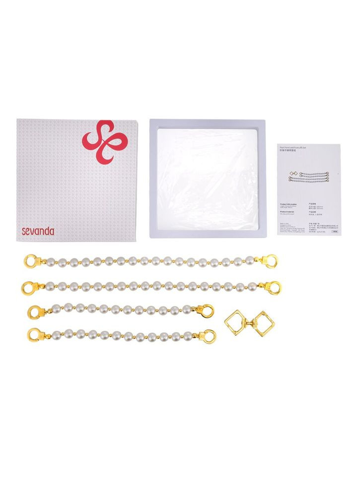 Жемчужные наручники и поножи Pearl Handcuffs & Anklecuffs Lockink (369952156)