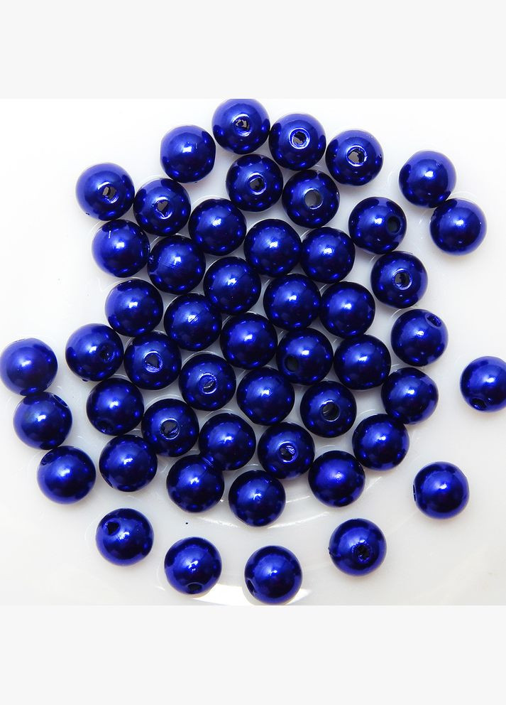 Бусины перламутровые, акриловые, 8 мм, синие, 50 шт No Brand (340483261)