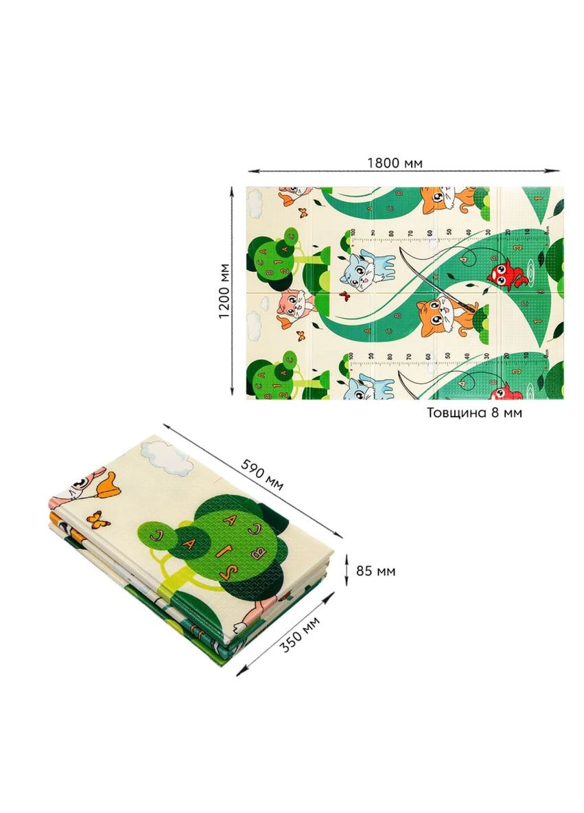 Дитячий складаний розвиваючий термокилимок 120х180х0,8см "Кошенята на риболовлі | Цуценята" (275) SW00001318 Mat4baby (292731752)