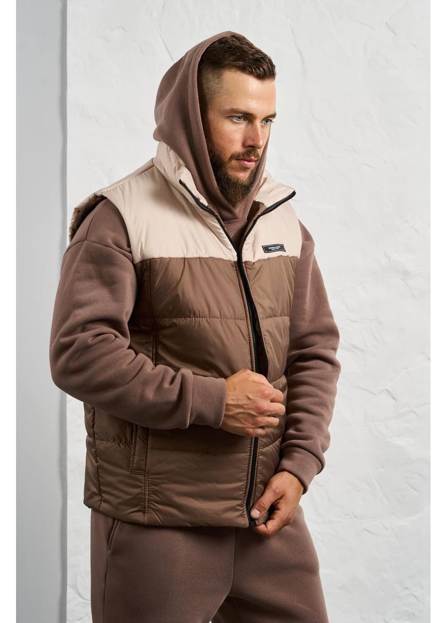 Темно-бежевый зимний костюм мужской тройка Garna