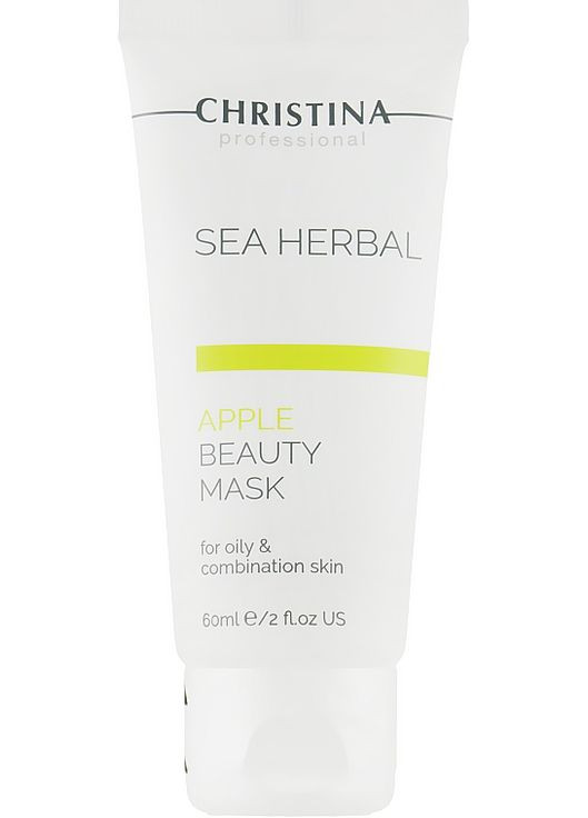 Яблучна маска краси для жирної та комбінованої шкіри Sea Herbal Beauty Mask Green Apple 250ml (65167-360) Christina (368605677)