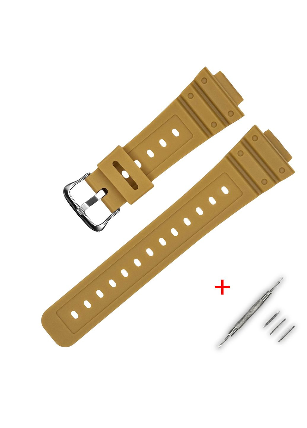 Ремінець для Casio G-Shock бежевий полімерний універсальний ремінь із пряжкою для годинника та браслета ProDobro (367266287)