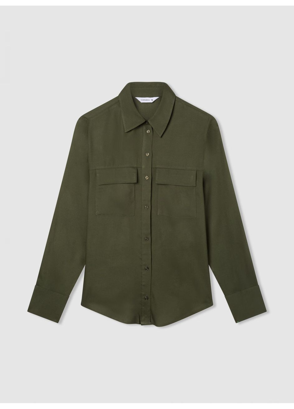 Хаки блузка женщин Terranova