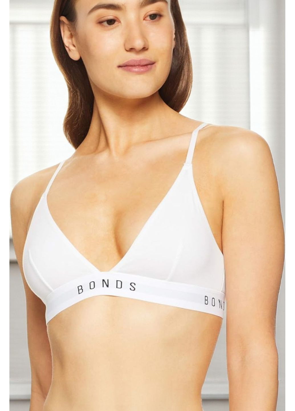 Білий топ бюстгальтер-топ original triangle Bonds без кісточок поліестер