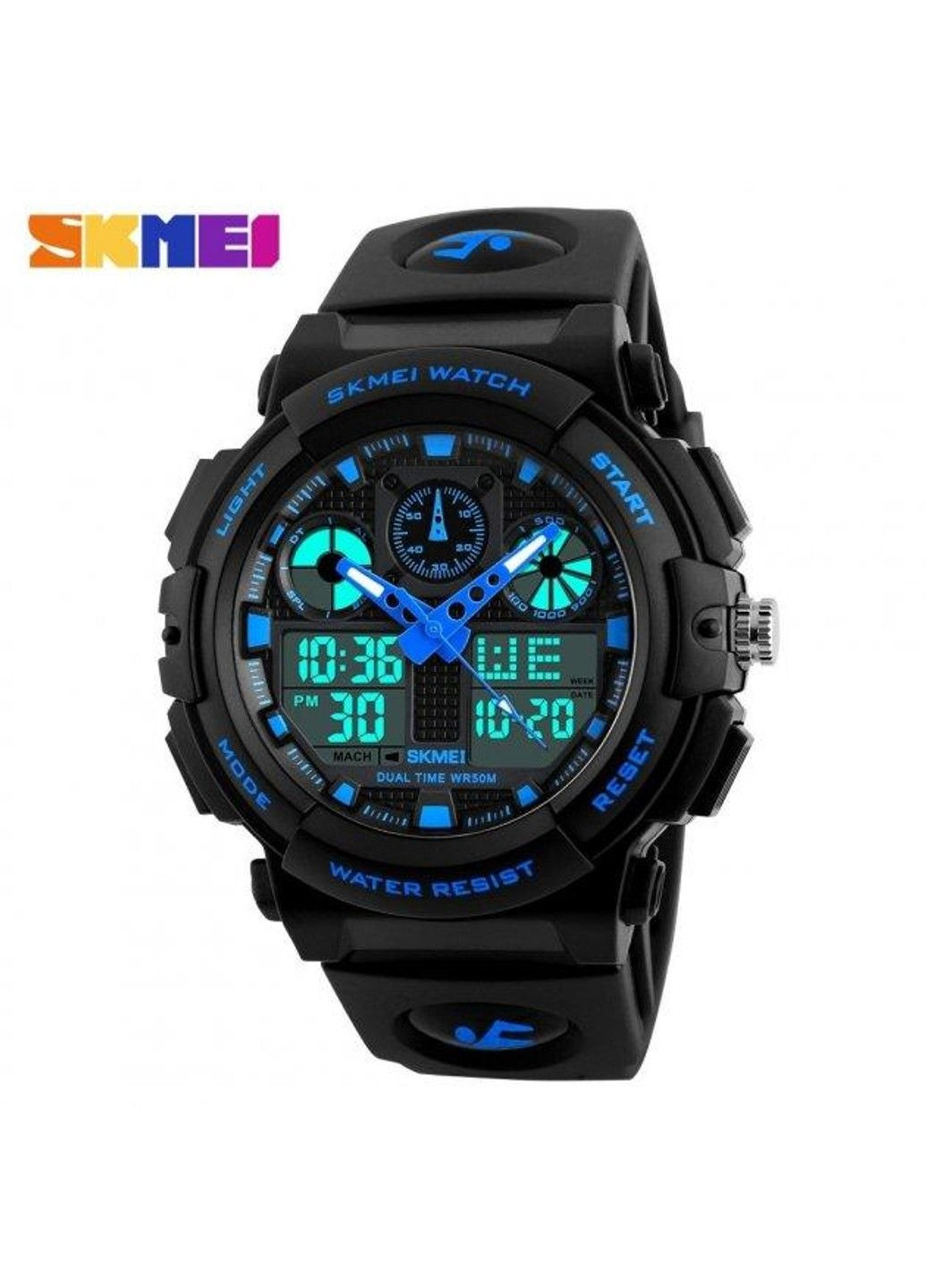 Мужские водонепроницаемые наручные часы 1270 Синий Skmei (314483642)