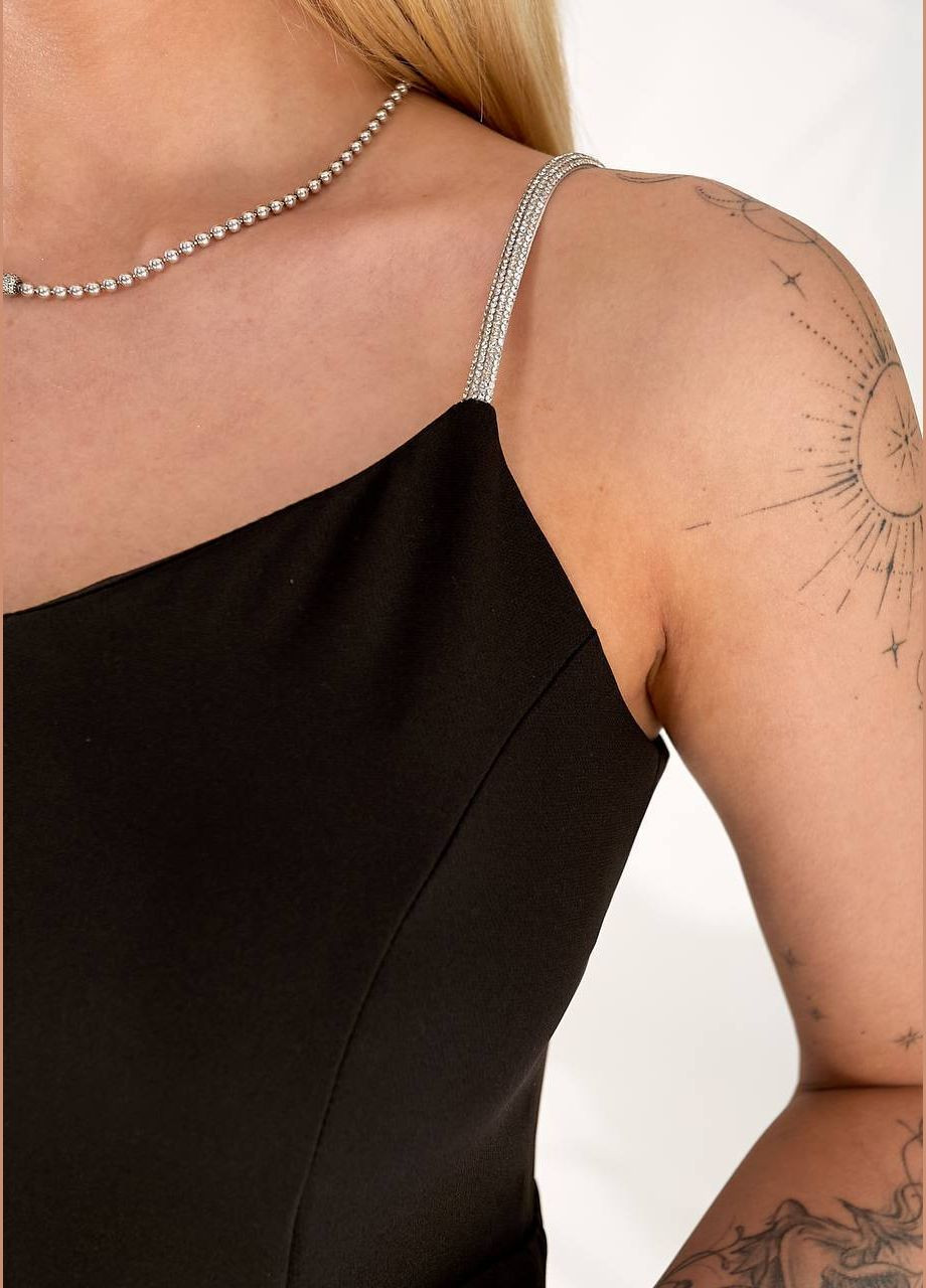 Черное повседневный платье DK/DL Мода без кордонів однотонное