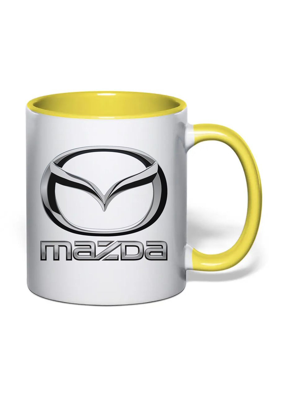 Чашка с печатью "Mazda" 330 мл (цвет жёлтый) (32571) No Brand (363867224)
