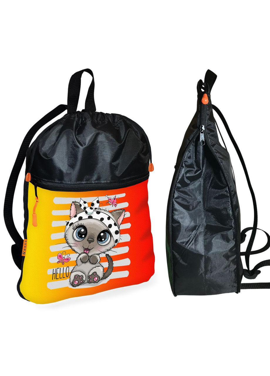 Школьный рюкзак детский с котенком + Сумка для обуви спортивной формы рюкзак-мешок для мальчика (1924) No Brand (328200558)