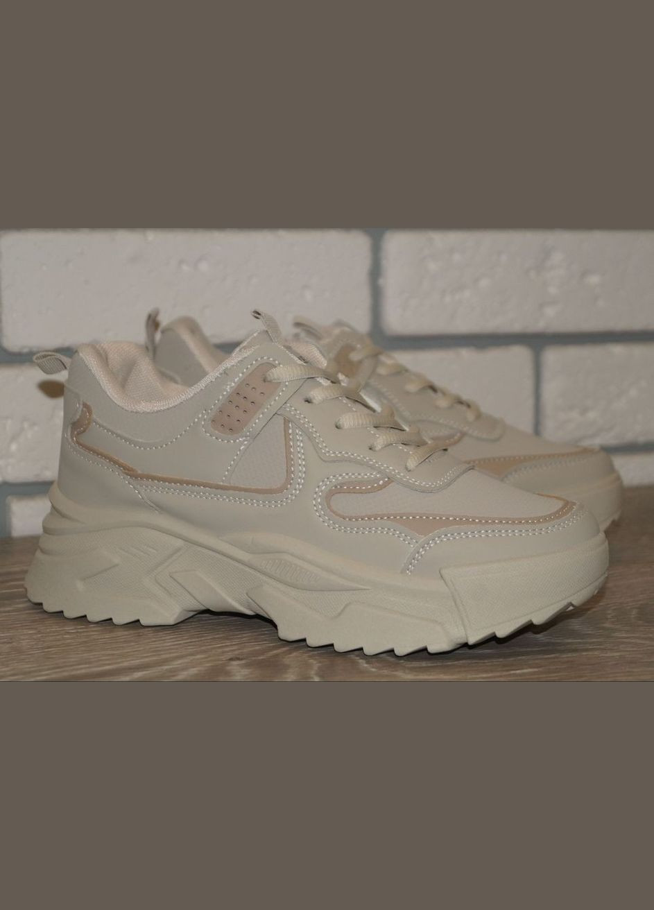 Кроссовки женские демисезонные темно-бежевые Lilin Shoes темно-бежевые демисезоны (316306985)