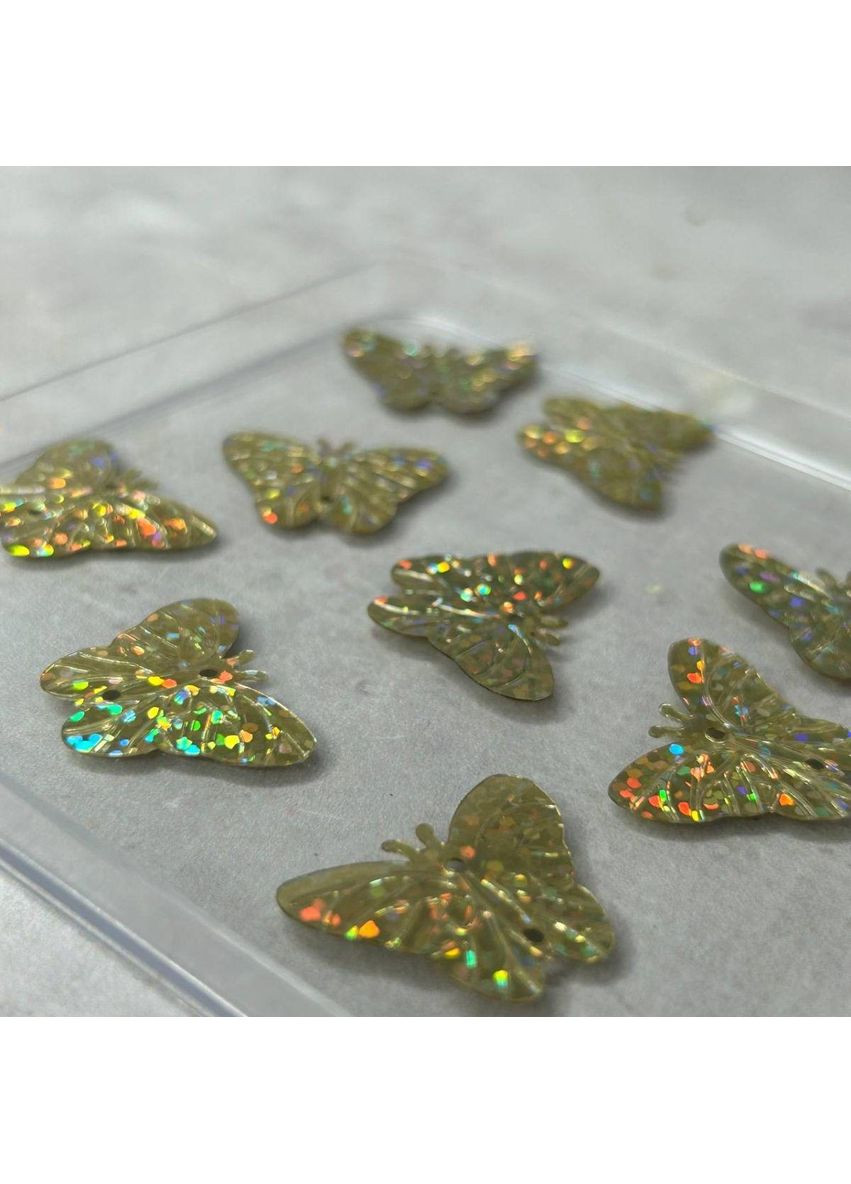 22мм Паєтка метелик 5г - світле золото голограма Plus-plus (352746939)