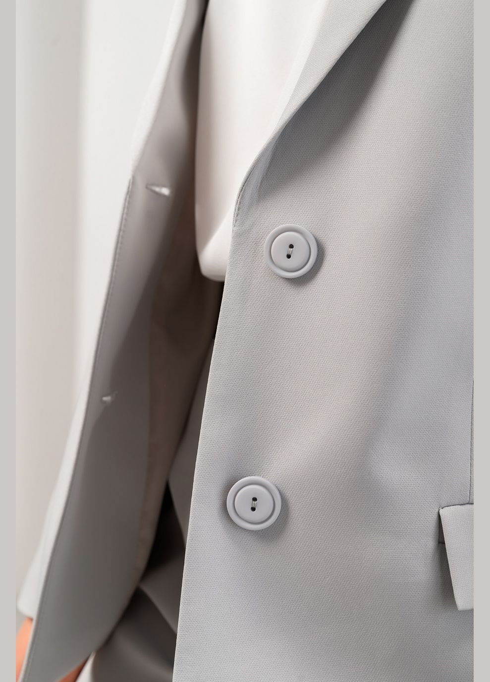 Серый женский пиджак укороченный женский 037 креп серый Актуаль - демисезонный