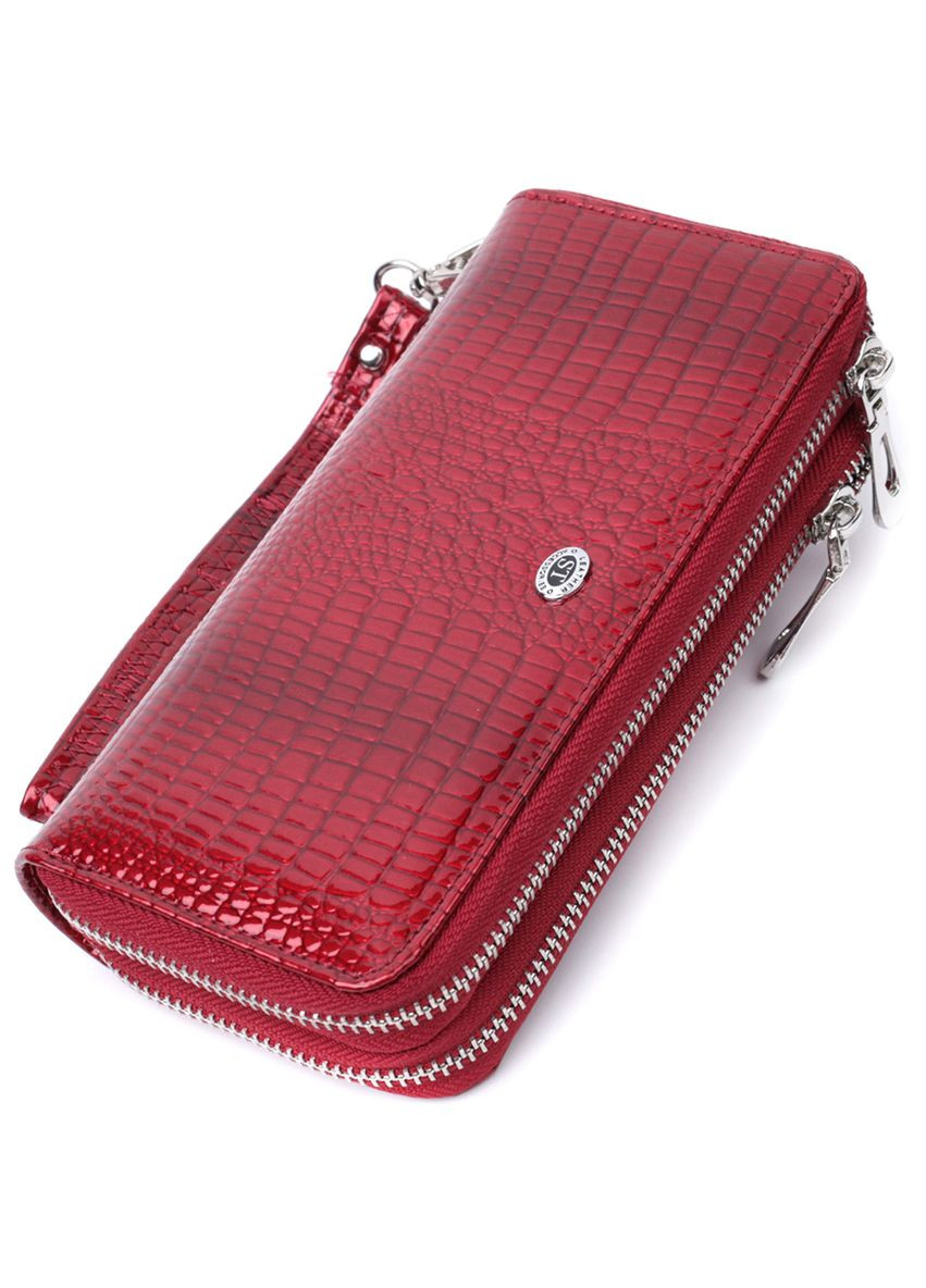 Фактурный клатч на два отделения из лакированной натуральной кожи 22692 st leather (329146420)