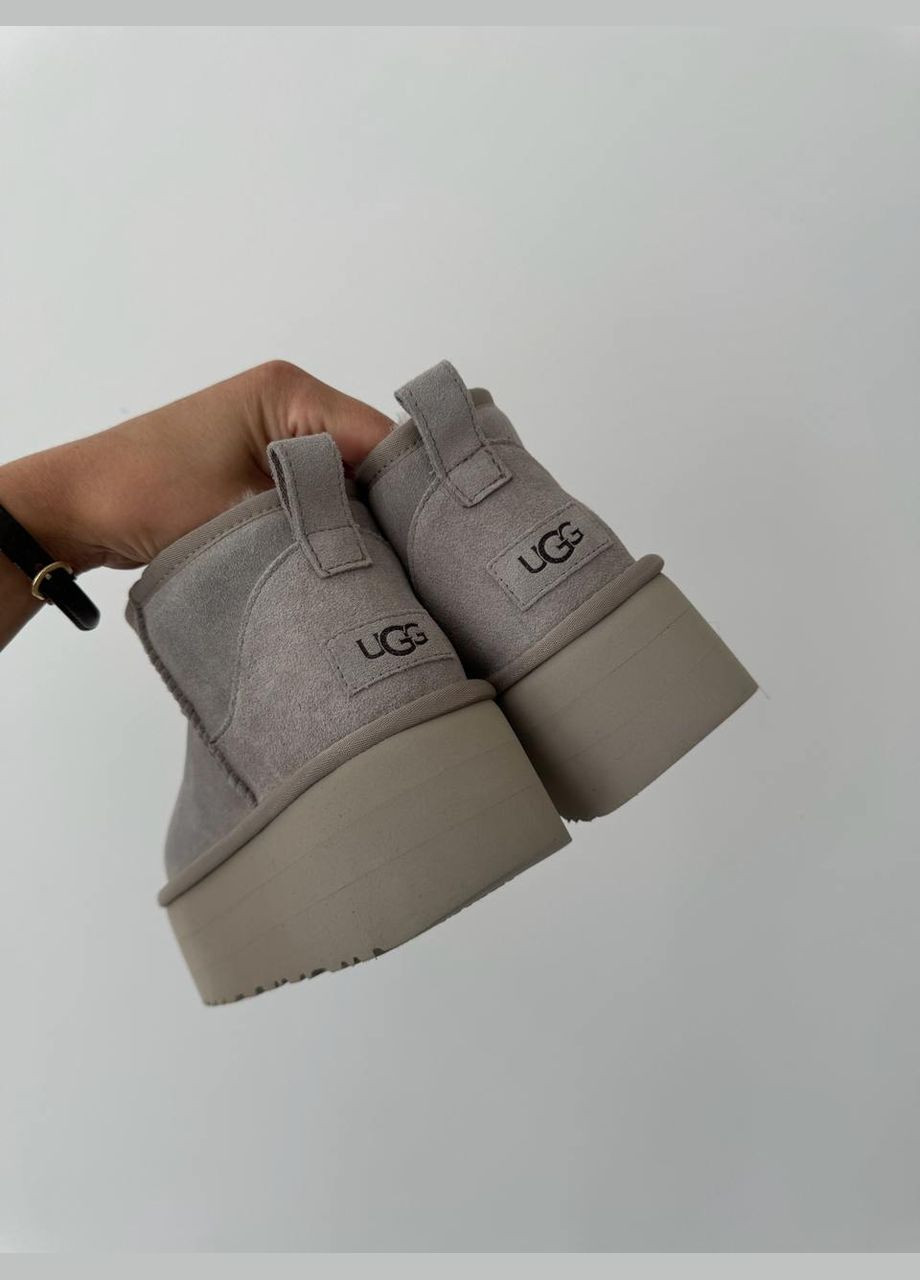 УГГ Ультра Міні Платформа Замша Світло Сірі Classic Ultra Mini Platform Light Grey Suede UGG (304274199)