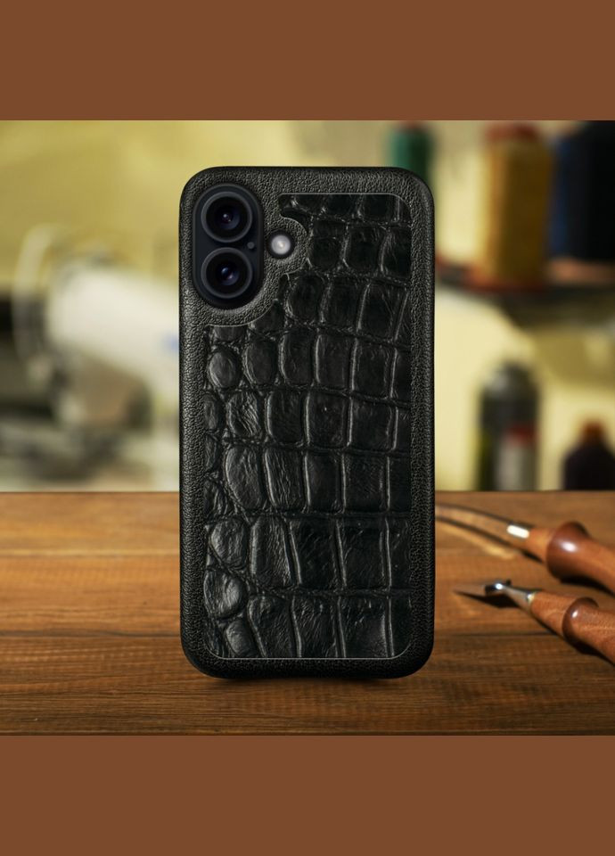 Кожаная накладка ExBacker для Apple iPhone 16 Plus Кайман (78122) Stenk (316651296)