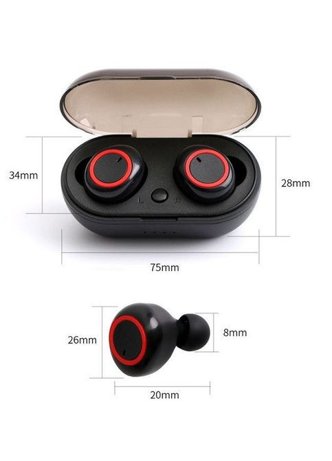 Беспроводная гарнитура с зарядным отсеком Y50 красный No Brand (312542376)