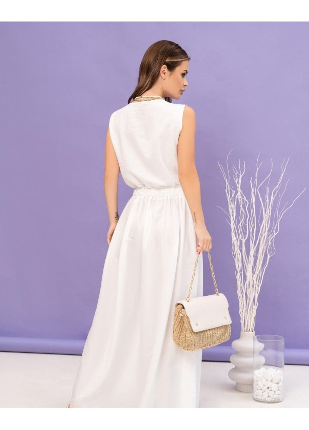 Молочное повседневный платье 14063 3xl молочный ISSA PLUS