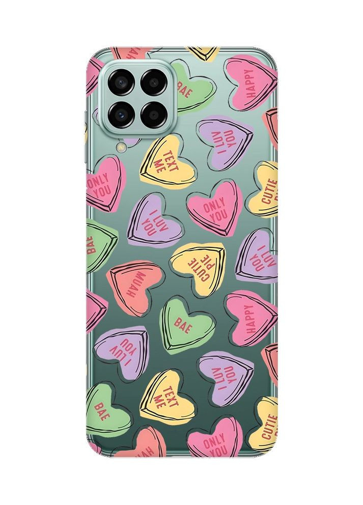 Прозорий чохол на Samsung Galaxy M33 5G:: Сердечка з текстом (принт 333) Creative (360696899)