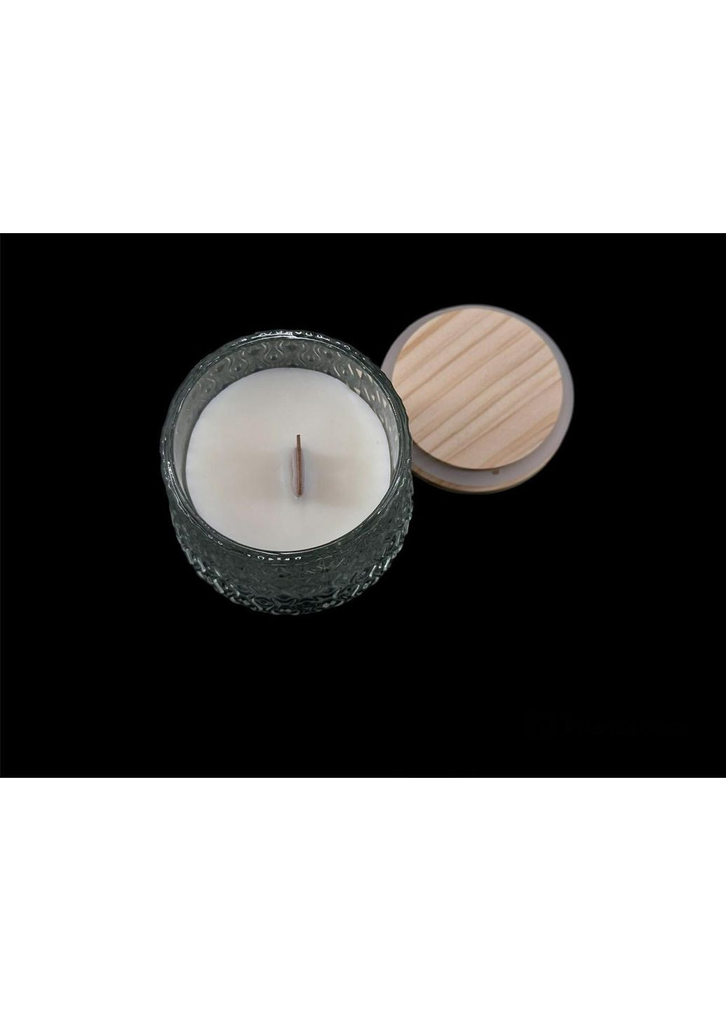 Аромасвічка з дерев'яним ґнітом. Мімоза - мандарин. (SVB-105) HM furnitura (365248721)