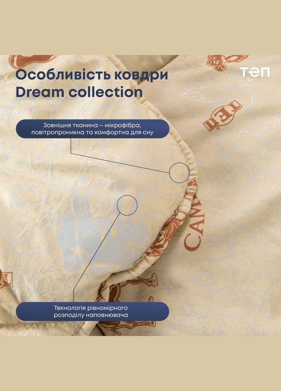 Ковдра Верблюжа вовна Євро розмір 200х210 см ТЕП (323645284)