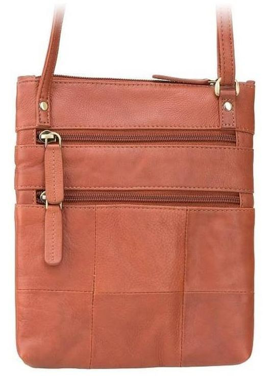 Сумка планшет через плече для телефону та документів жіноча з натуральної шкіри маленька Коричневий 37245 Visconti (353689930)