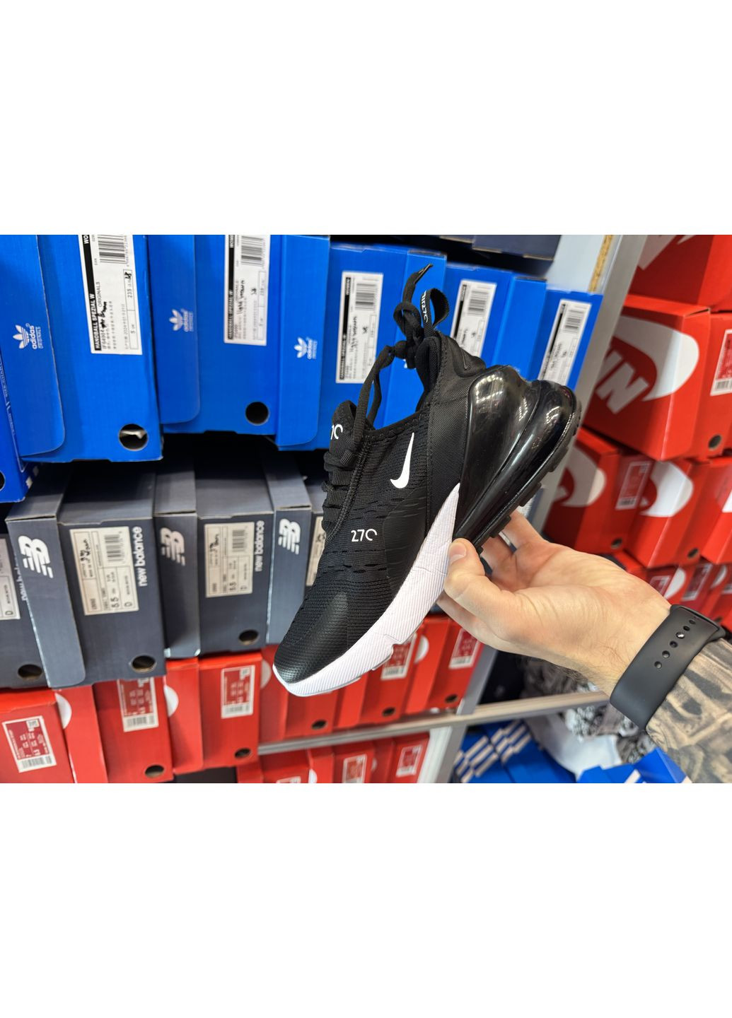 Чорні Осінні кросівки чоловічі nike air max 270 black white найк аір макс 270 No Brand