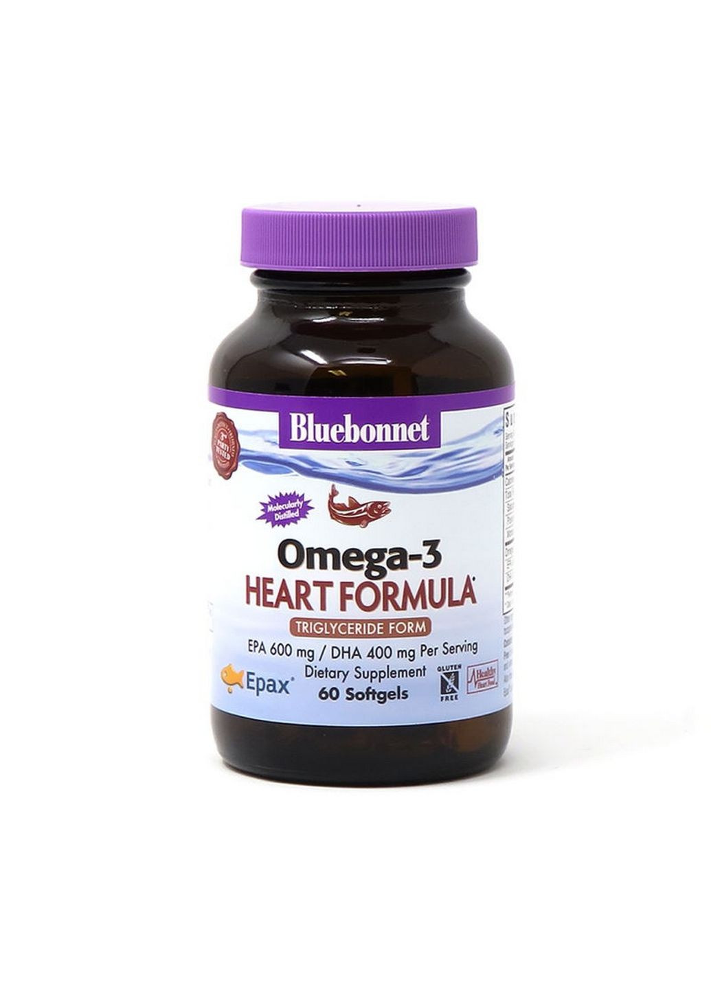 Жирні кислоти Omega 3 Heart Formula, 60 капсул Bluebonnet Nutrition (293341245)