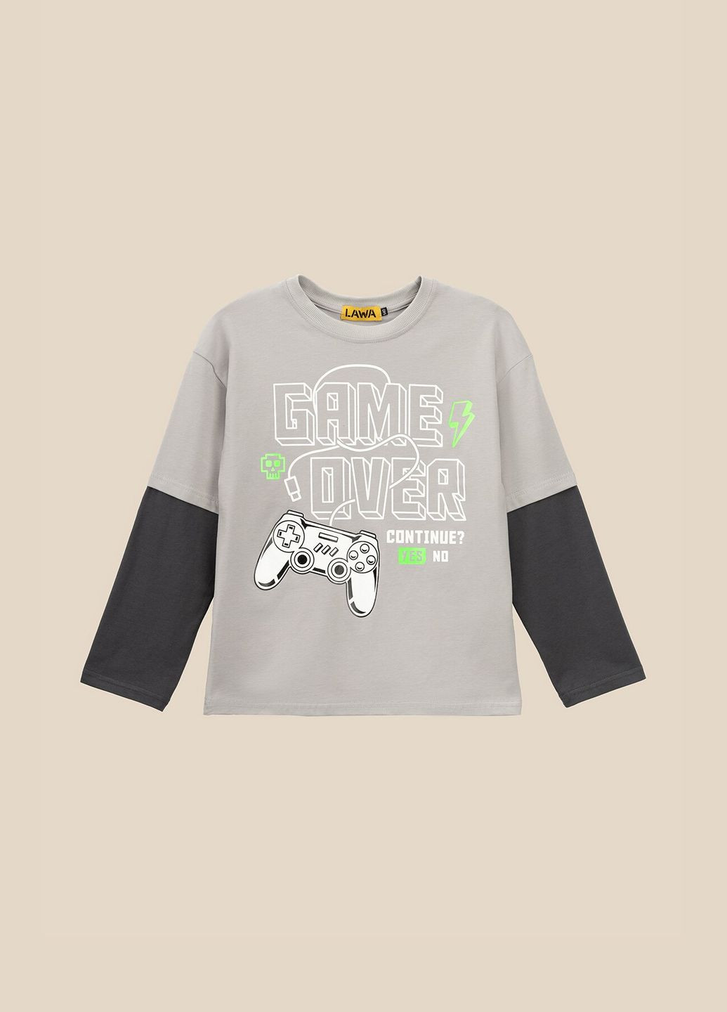 Светло-серый демисезонный лонгслив LAWA