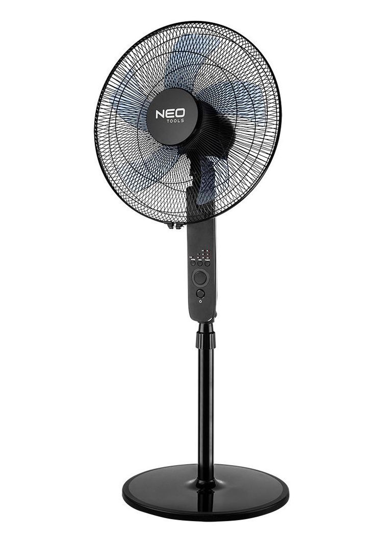 Напольный вентилятор NT02 профессиональный, 40см, 45Вт, опора круглая, двигатель медь 100%, пульт, Neo Tools (342114007)