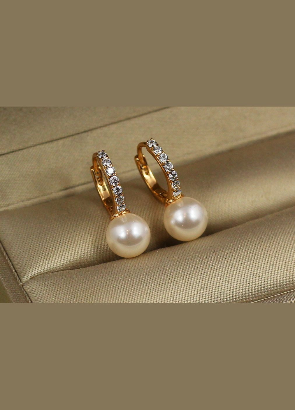 Серьги юность с жемчужиной 2 см золотистые Xuping Jewelry (316433477)