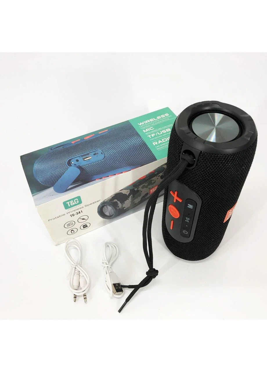 Портативная Bluetooth колонка TG341 со шнурком, аккумуляторная переносная колонка. Цвет: черный T&G (373394820)