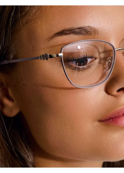 Сиреневые женские очки для зрения -3.50 металлическая оправа БлюБлокер Антиблик Gvest (361075479)