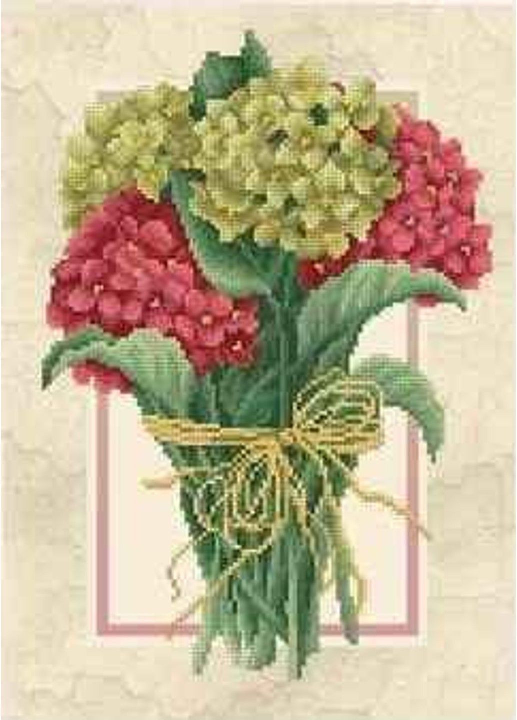 Схема для вышивки бисером " Букет гортензий " частичная выкладка, заготовка, 25х35 см No Brand (333165136)