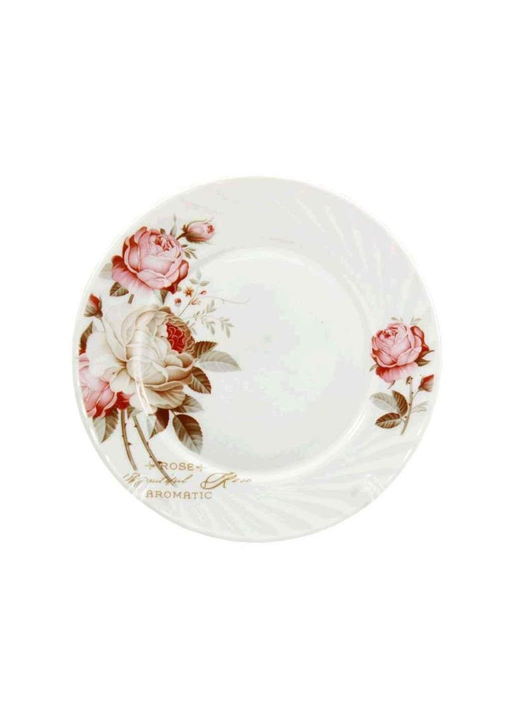 Тарелка мелкая d=19см №7 Чайная роза (6шт.в уп) волнистый край 6916/S ТМ Lumines (315140657)