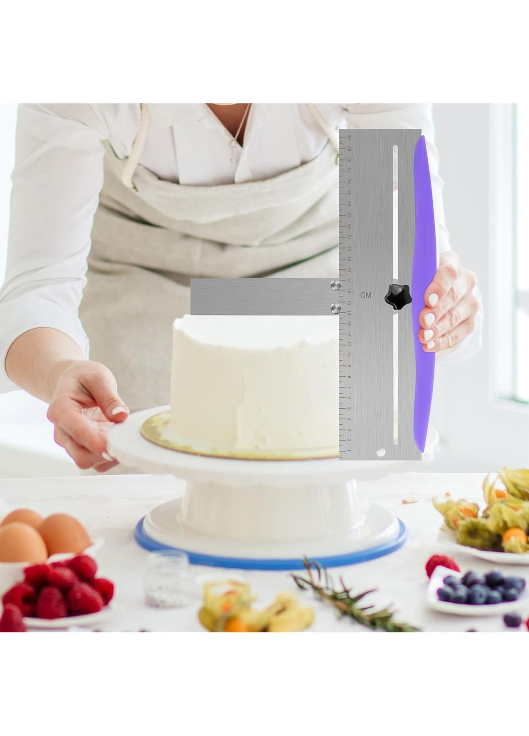Шпатель резак для теста из нержавеющей стали делитель теста кулинарный с линейкой 30 см с регулировкой размера Kitchen Master (285896780)
