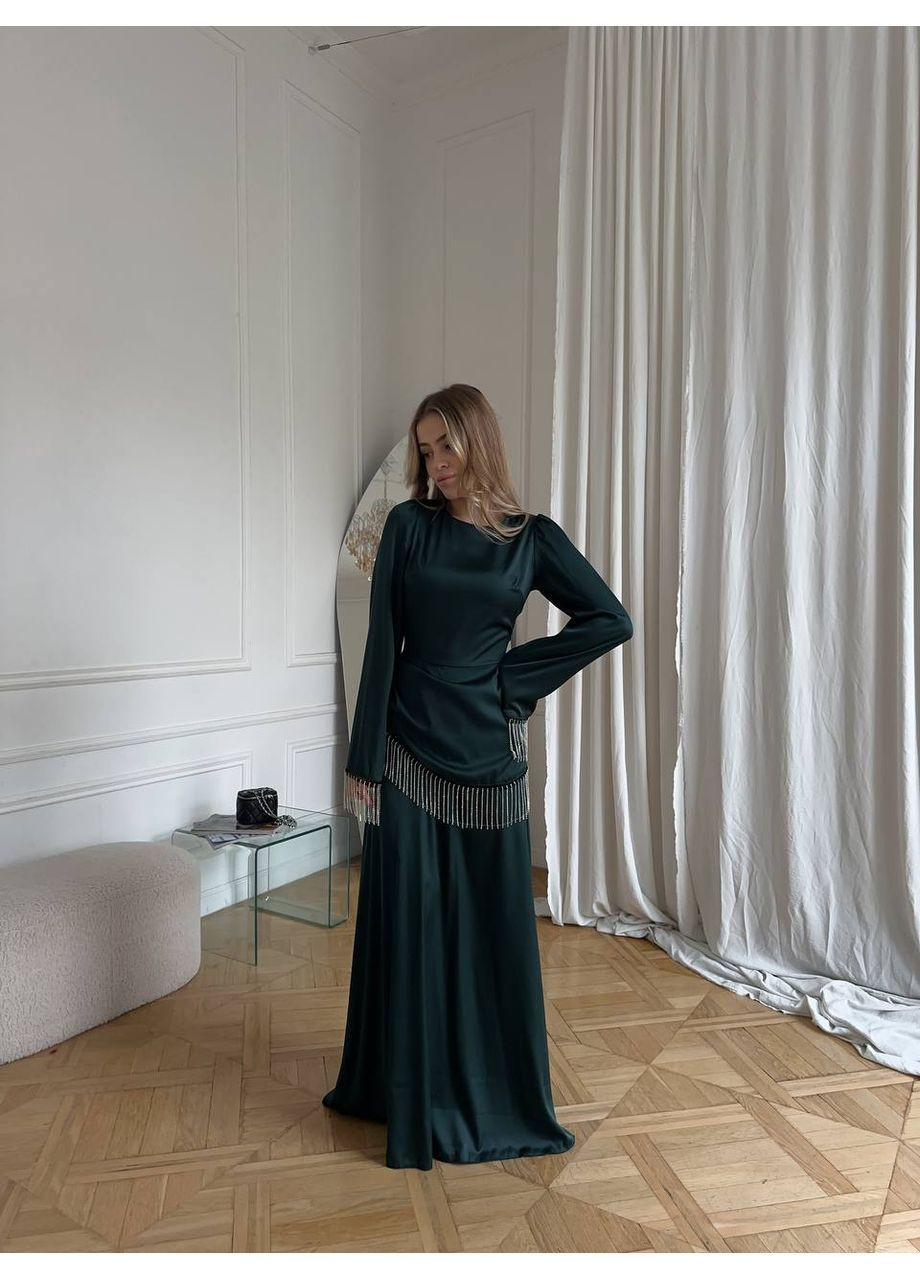 Смарагдова святковий, вечірня сукня Україна однотонна