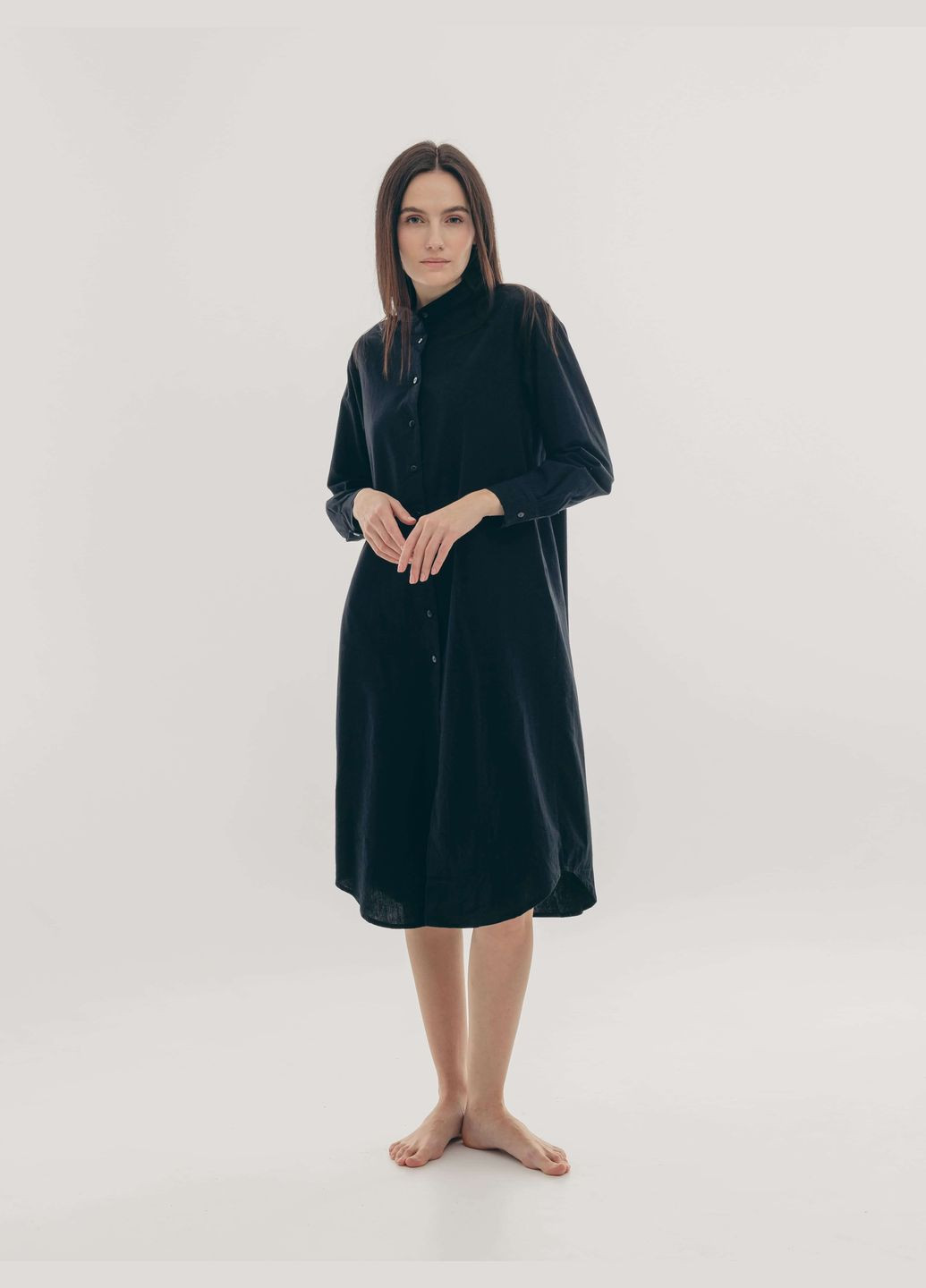 Черное повседневный платье-рубашка black l-xl рубашка Leglo