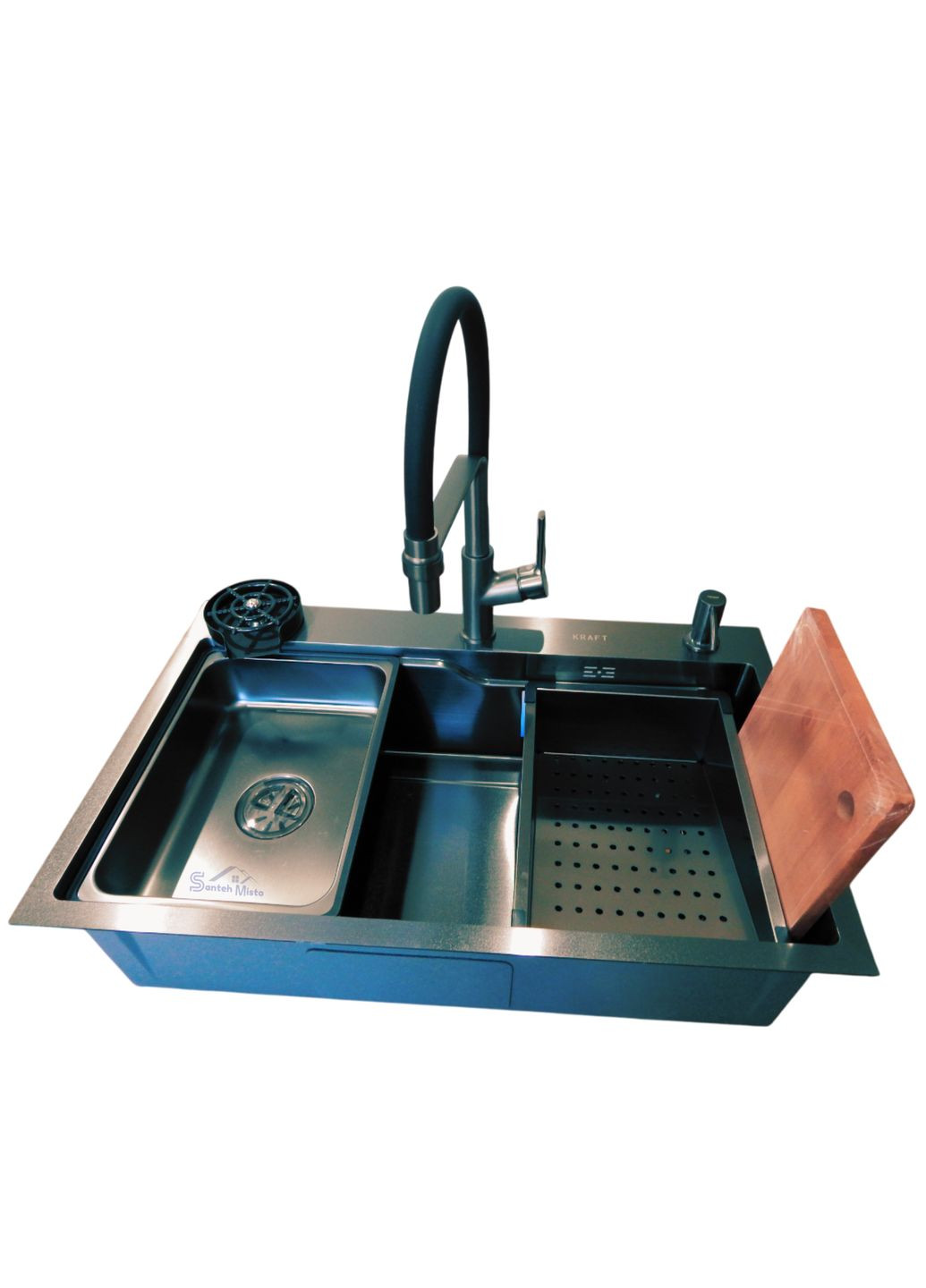 Комплект кухонної мийки HM 7546 NANO BLACK Kraft (349512643)