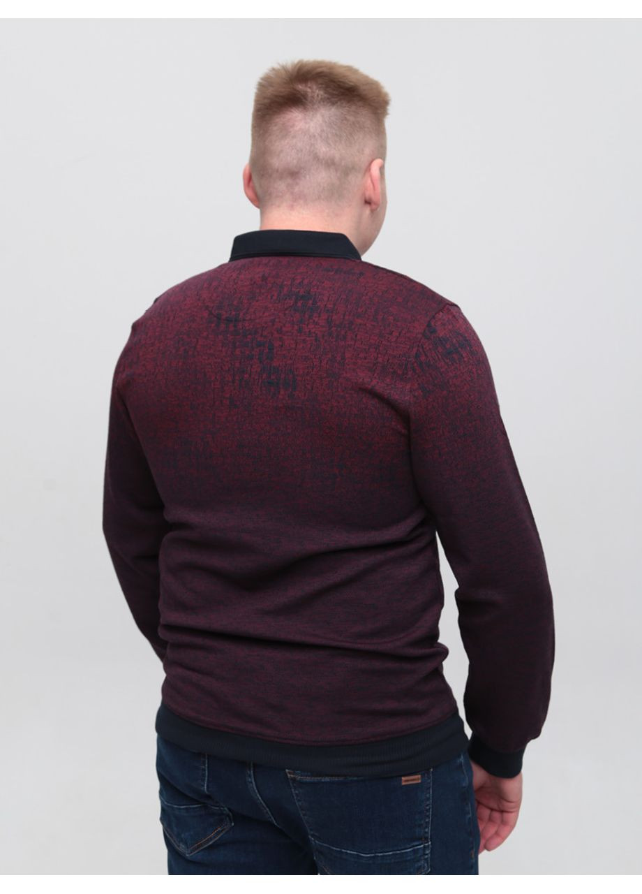 Бордовая футболка-поло мужское бордовое с длинным рукавом для мужчин MarcoStar однотонная