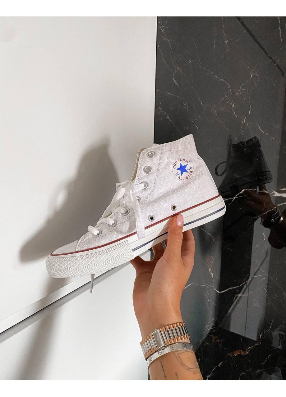 КЕДИ ЖІНОЧІ CONVERSE CLASSIC HIGH WHITE КОНВЕРС No Brand білі демісезони (367176714)