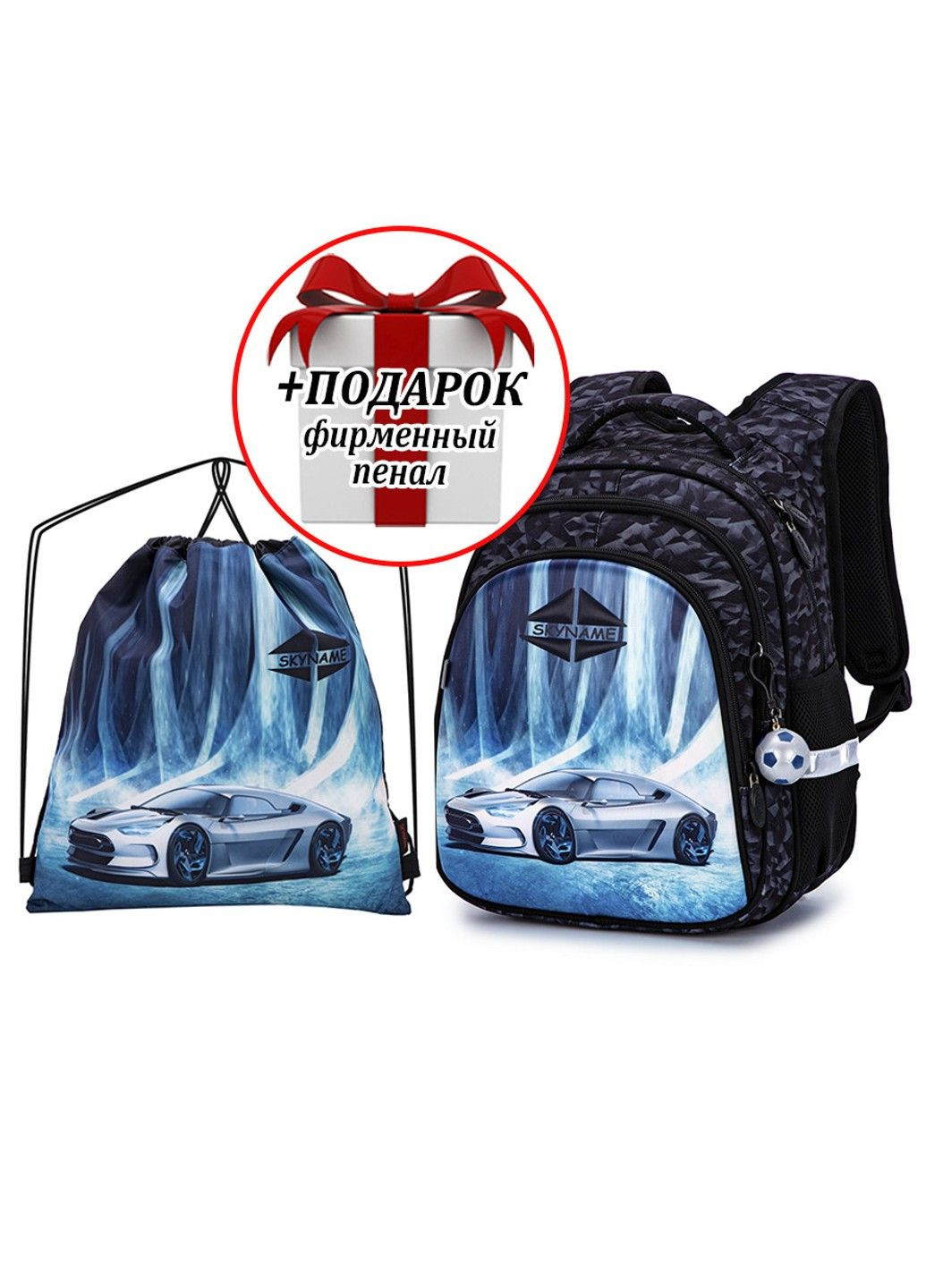 Набор школьный для мальчика рюкзак /SkyName R2-187 + мешок для обуви (фирменный пенал в подарок) Winner (291682931)