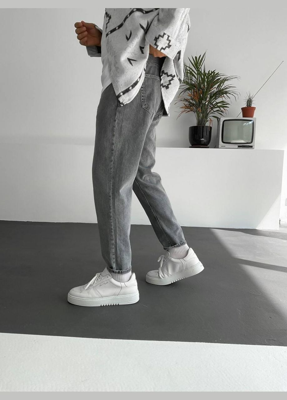 Серые демисезонные зауженные новая коллекция 2025 мом джинсы серые 634 Vital-Textile
