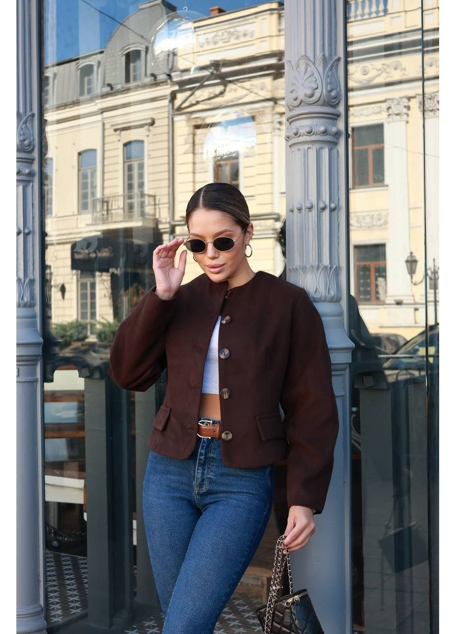 Коричневый женский женский пиджак из кашемира MonCher - демисезонный