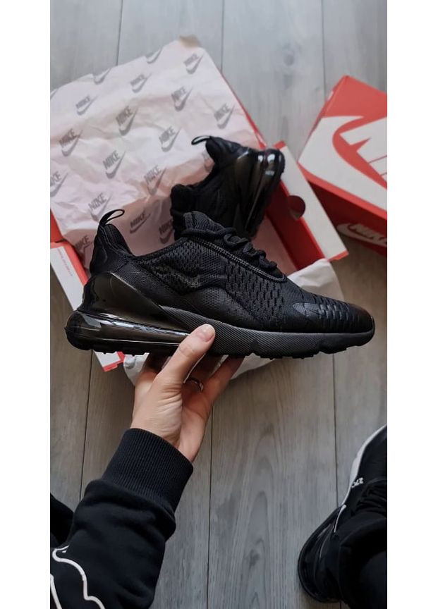 Черные демисезонные кроссовки мужские nike air max 270 black найк аир макс 270 No Brand