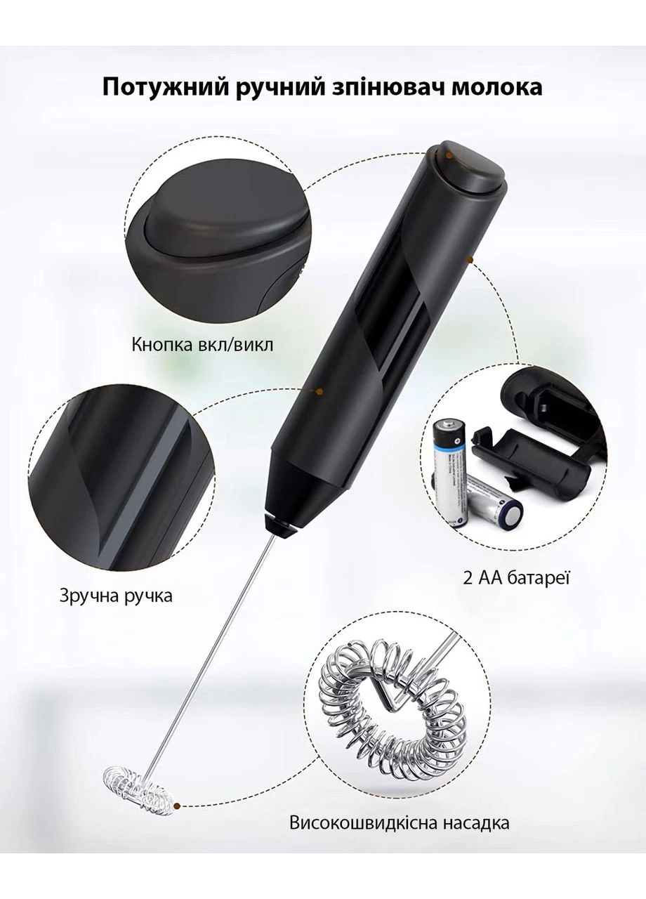 Спінювач молока, капучинатор, електричний із підставкою Black No Brand (387650755)