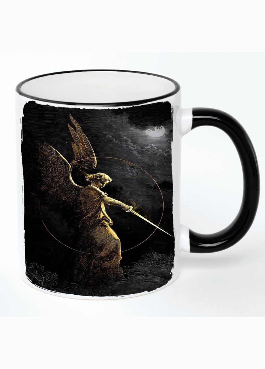 Чашка Арт #0057 (кухоль, кружка) Біла з чорною ручкою 330 мл No Brand (322715765)