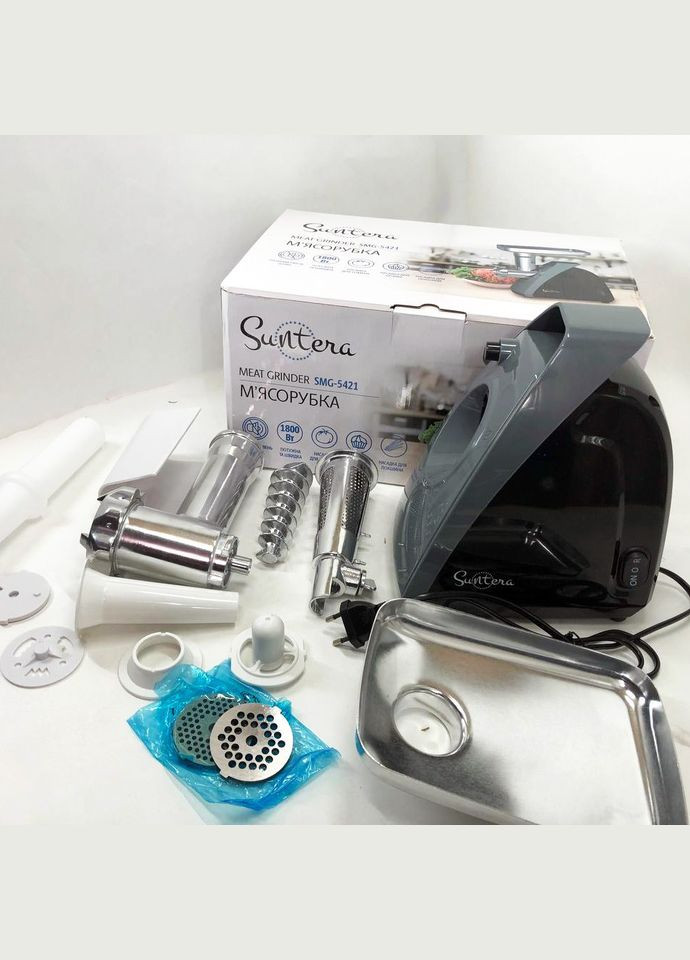 Мясорубка электрическая для мяса SMG-5421B 1800 Вт, Мясорубка для мяса, Мясорубка 3 IB-287 в 1 Suntera (349512120)
