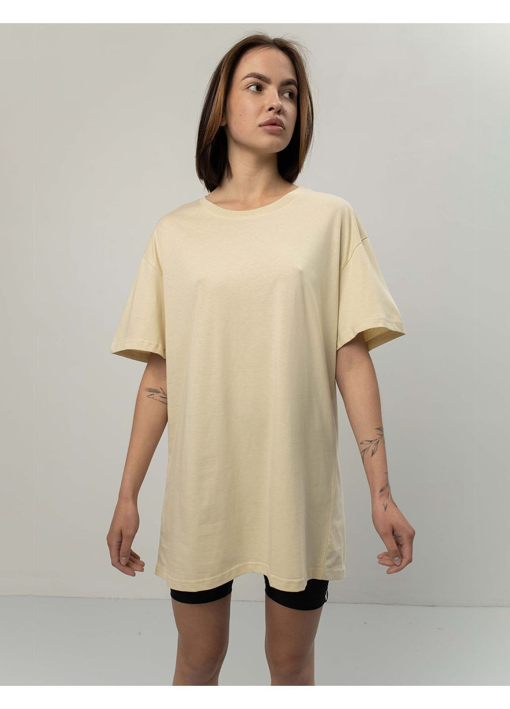 Серо-бежевая унисекс футболка коттон (0011600sml3xl) Casual Trend №116