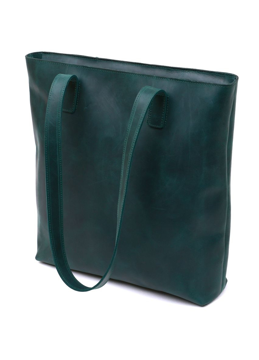 Кожаная винтажная женская сумка шоппер зеленый 16351 Shvigel (329195213)